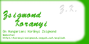 zsigmond koranyi business card